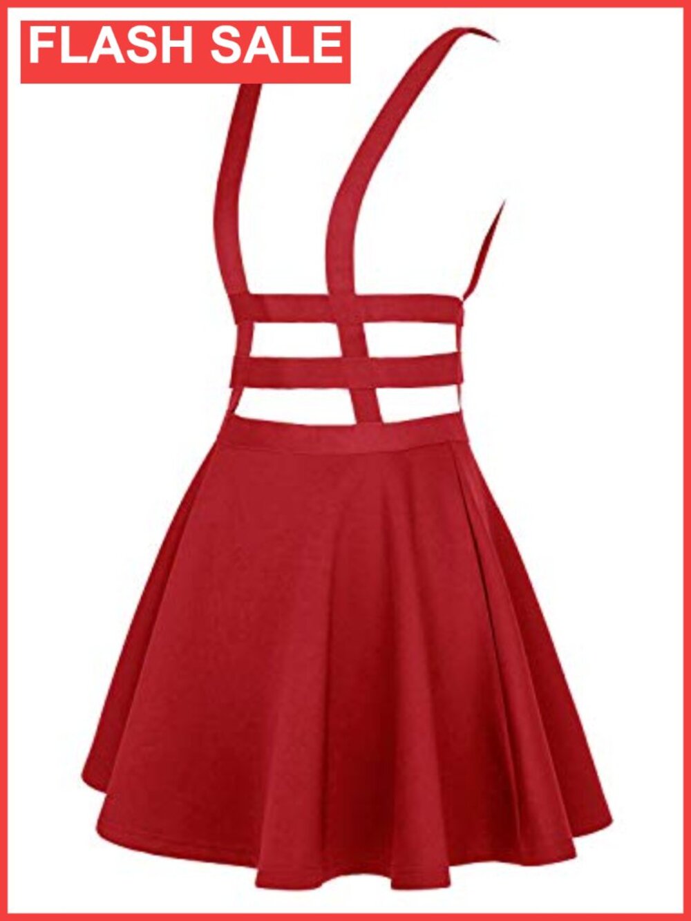High Waist A-Line Mini Skater Skirt with Caged Harness Straps